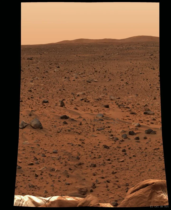 Foto del paisaje de rocas en Marte