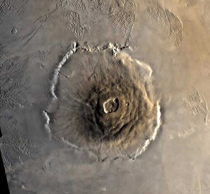Imagen del Olympus Mons de Marte